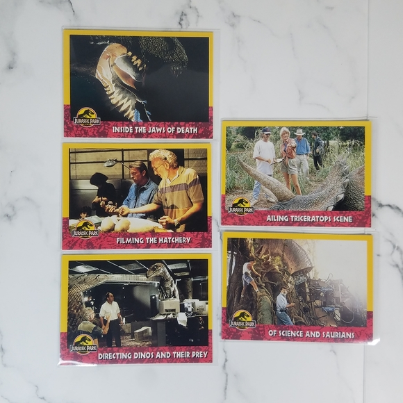 Vintage JP Topps Trading Cards Lot of 10 Jurassic Park Movie Cards Lot #3 - Picture 3 of 12